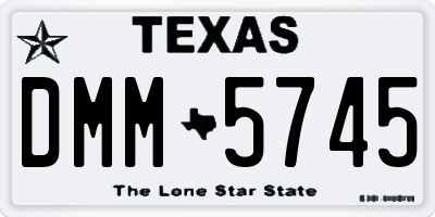 TX license plate DMM5745