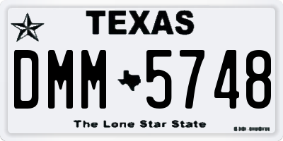 TX license plate DMM5748