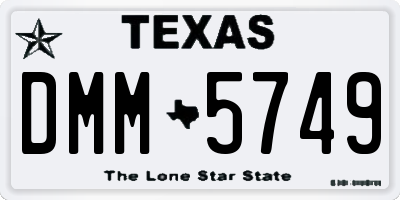 TX license plate DMM5749