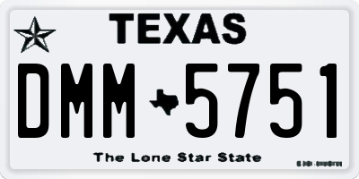 TX license plate DMM5751