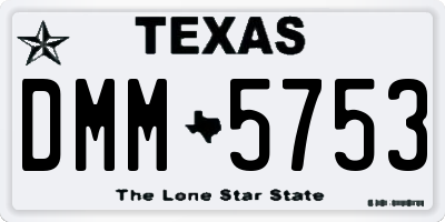 TX license plate DMM5753