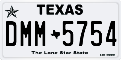 TX license plate DMM5754