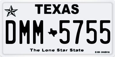 TX license plate DMM5755