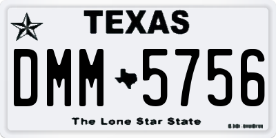 TX license plate DMM5756