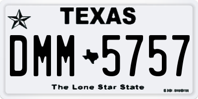 TX license plate DMM5757