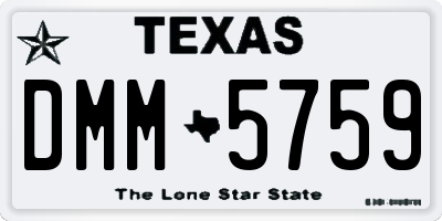 TX license plate DMM5759