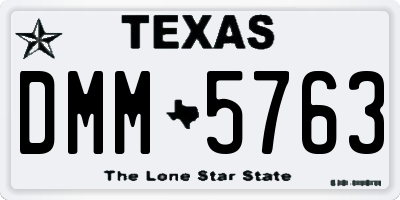 TX license plate DMM5763