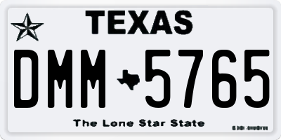 TX license plate DMM5765