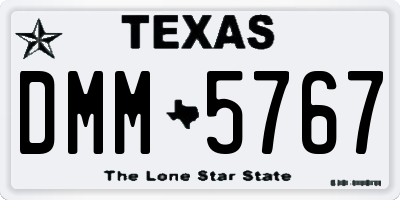 TX license plate DMM5767