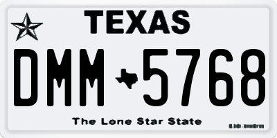 TX license plate DMM5768