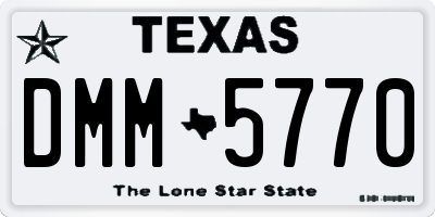 TX license plate DMM5770