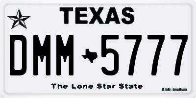 TX license plate DMM5777