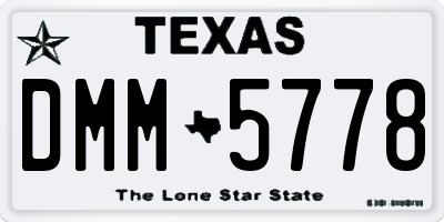 TX license plate DMM5778