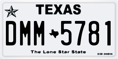 TX license plate DMM5781