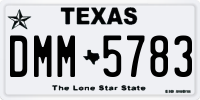 TX license plate DMM5783