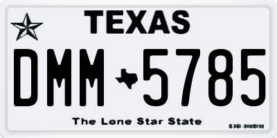 TX license plate DMM5785