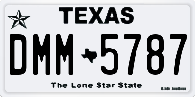 TX license plate DMM5787