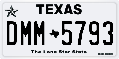 TX license plate DMM5793