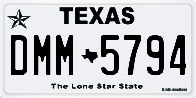 TX license plate DMM5794