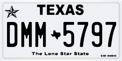 TX license plate DMM5797