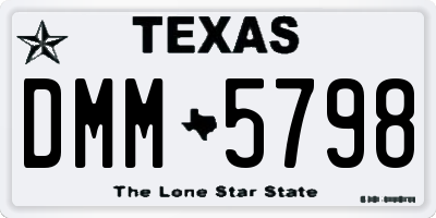 TX license plate DMM5798