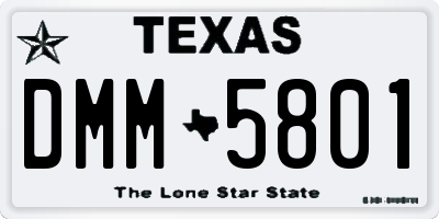 TX license plate DMM5801
