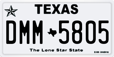 TX license plate DMM5805