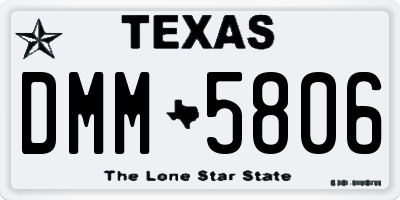 TX license plate DMM5806
