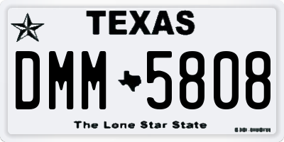 TX license plate DMM5808