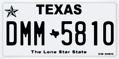 TX license plate DMM5810