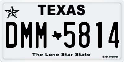 TX license plate DMM5814