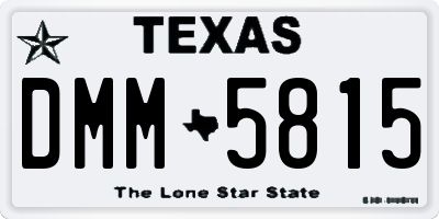 TX license plate DMM5815