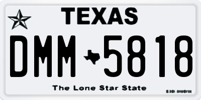 TX license plate DMM5818