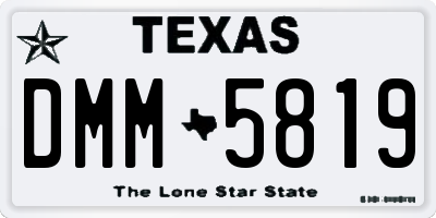 TX license plate DMM5819