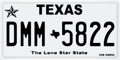 TX license plate DMM5822