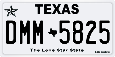 TX license plate DMM5825
