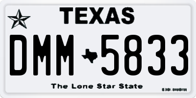 TX license plate DMM5833