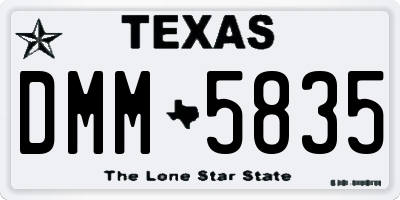TX license plate DMM5835