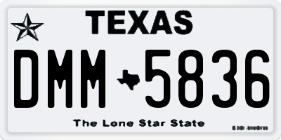 TX license plate DMM5836