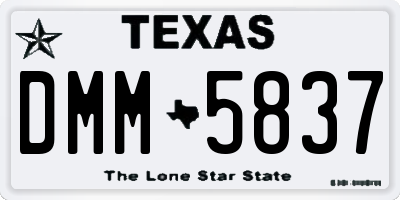 TX license plate DMM5837