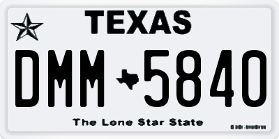 TX license plate DMM5840