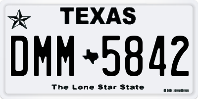 TX license plate DMM5842