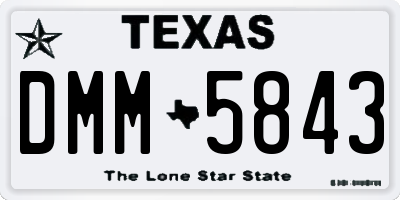 TX license plate DMM5843