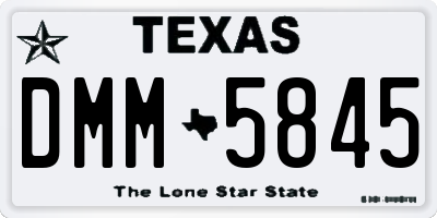TX license plate DMM5845