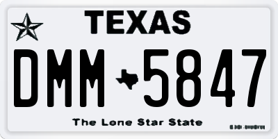 TX license plate DMM5847