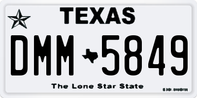 TX license plate DMM5849