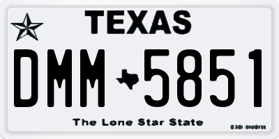 TX license plate DMM5851