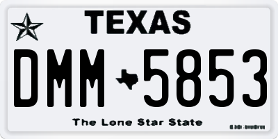 TX license plate DMM5853