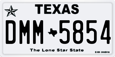 TX license plate DMM5854