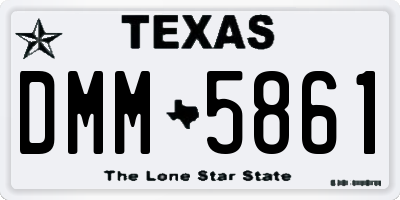 TX license plate DMM5861